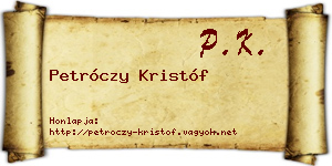 Petróczy Kristóf névjegykártya